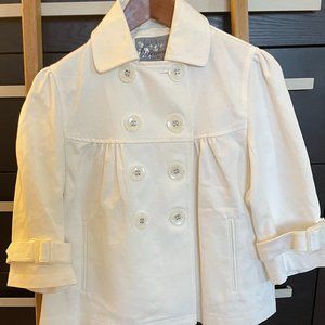 Outwear Collection  White Pearl Trench Coat